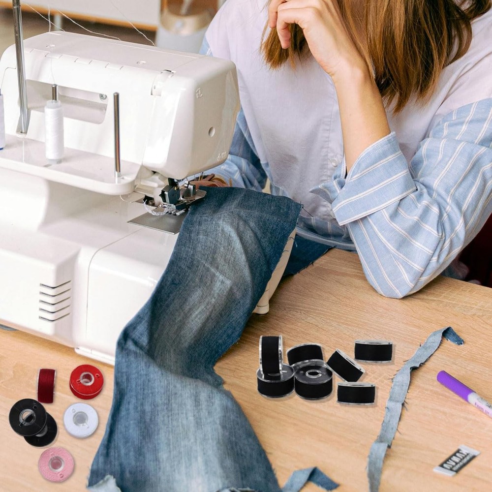 36 Pcs Bobbins and Sewing Threads with Bobbin Case, Sewing Thread Set, Pre-Wo...