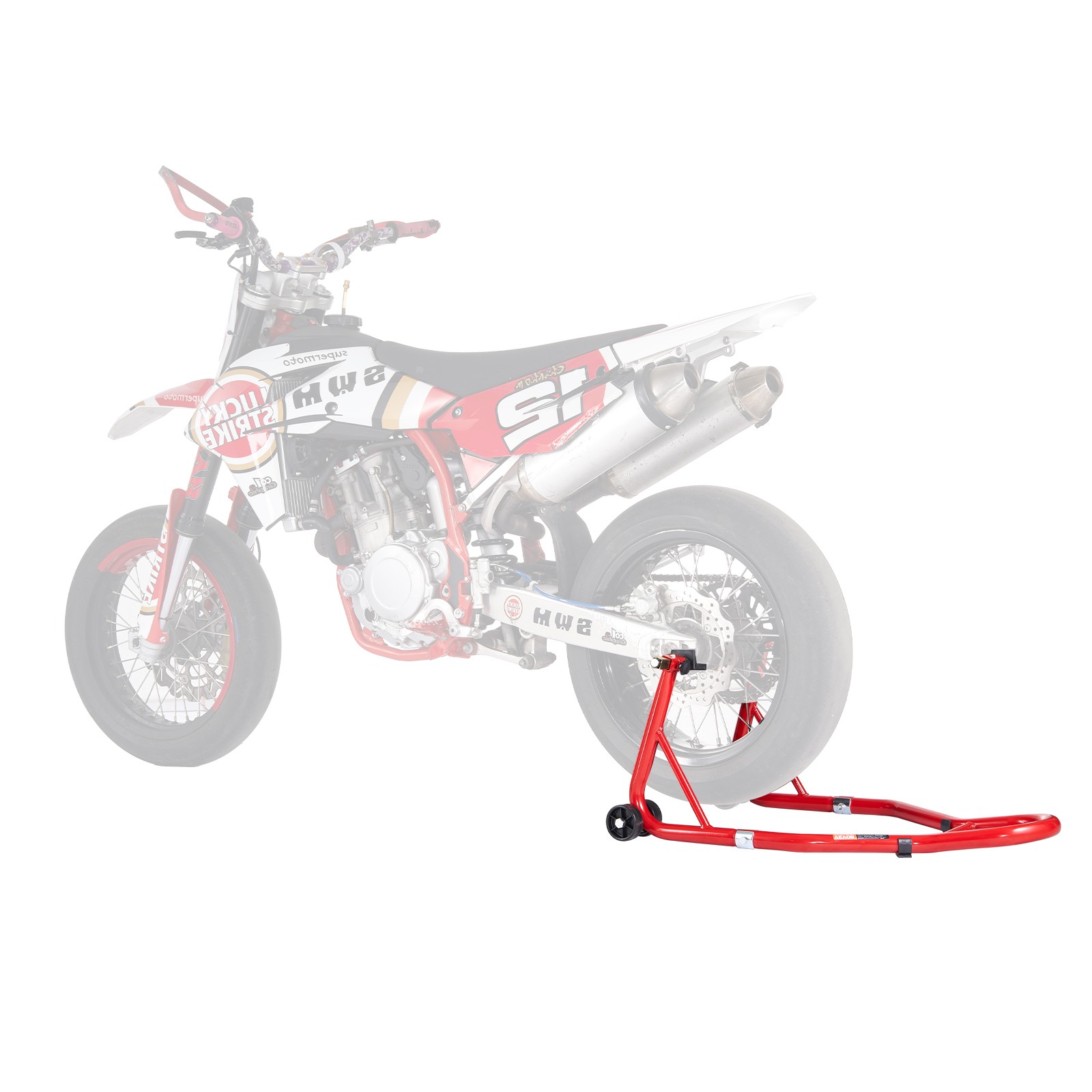 VEVOR Motorcycle Stand Lift 850 lbs Rear Wheel Spoolift Paddock Swingarm Arm Red