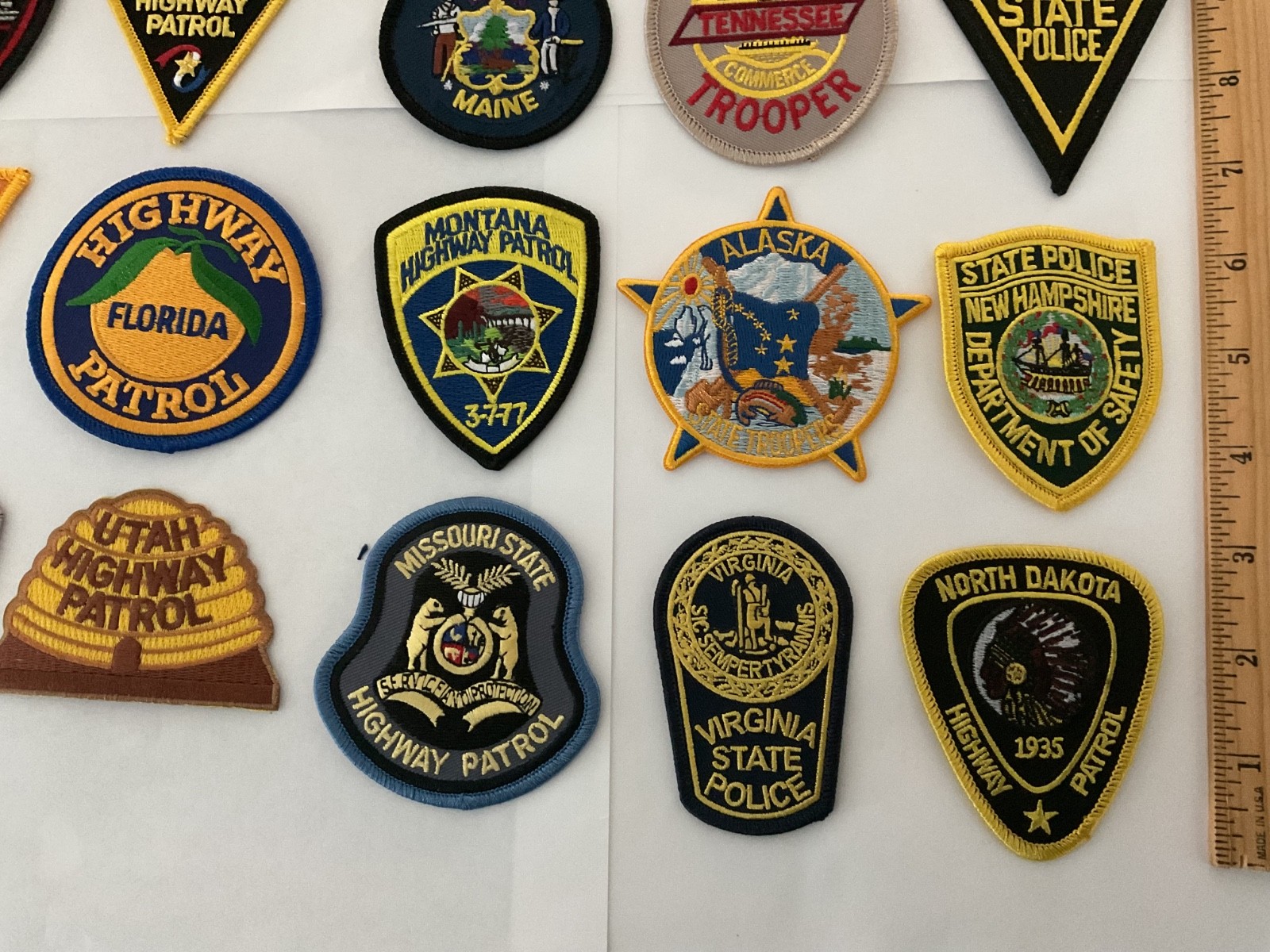 Police collectors patch set 50 pieces state patches. All hat size smaller patch