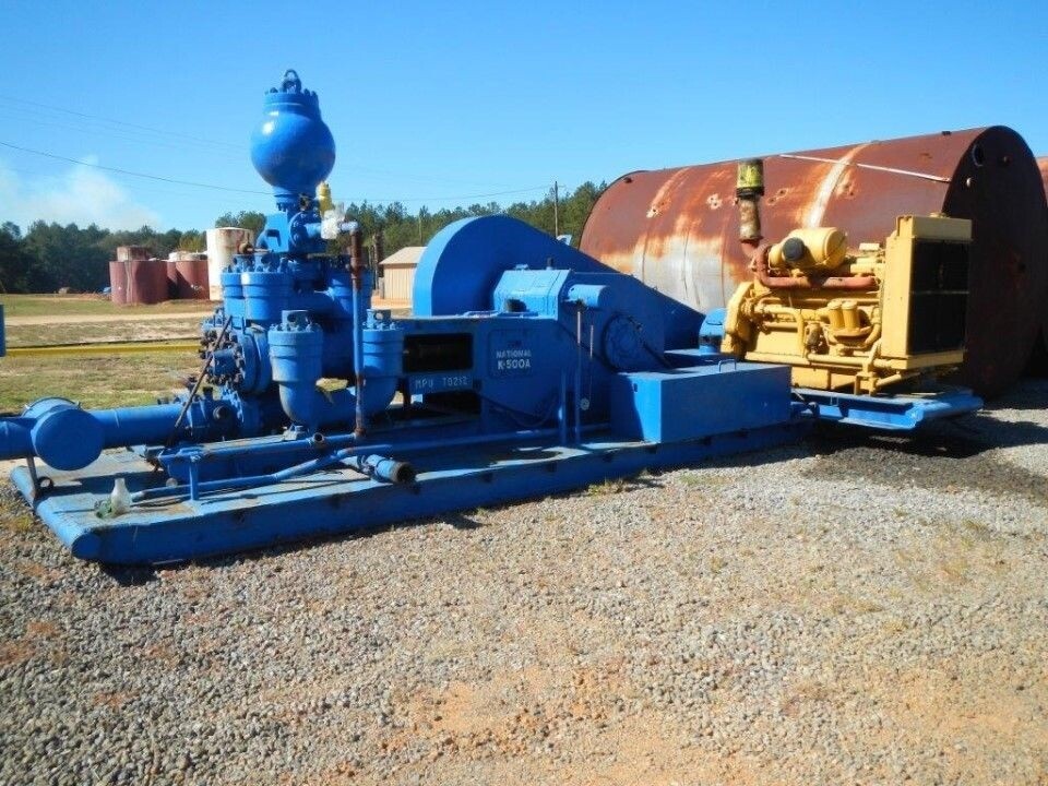 Skid Mounted National K500-A Duplex Mud Pump