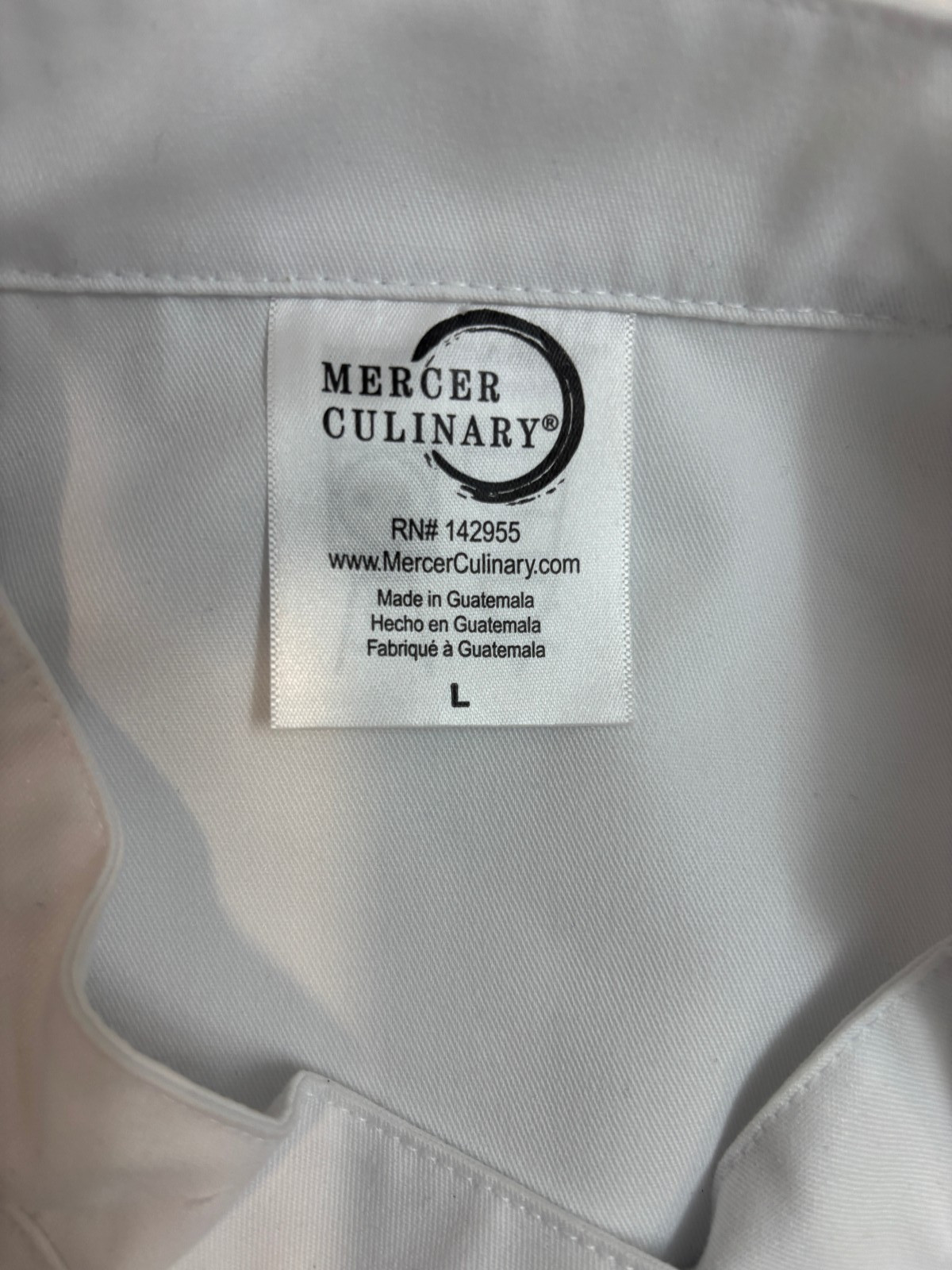 Mercer Culinary M62010WHL Renaissance Men's White Long Sleeve Chef Jacket Large