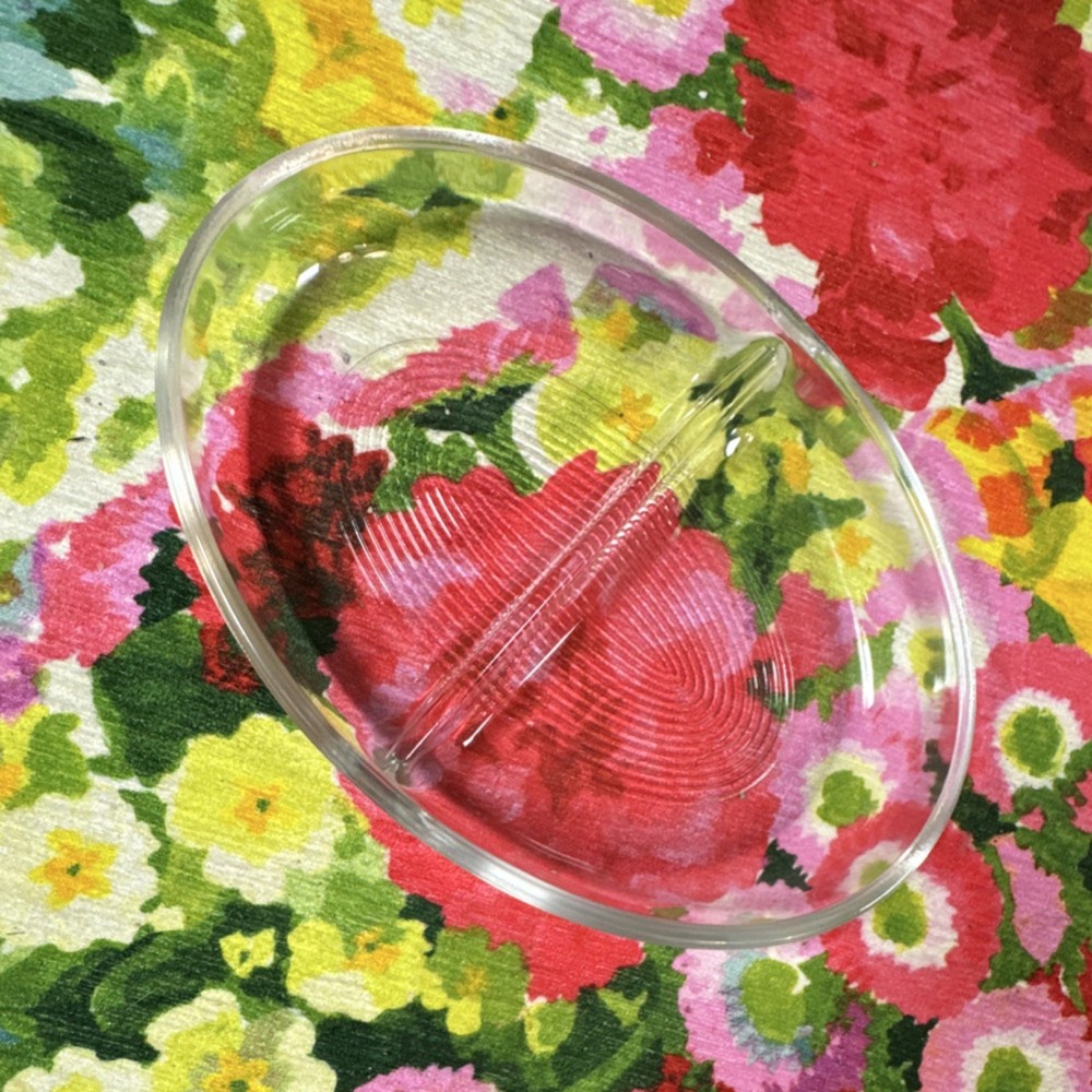 Rainbow Silverplate Oval Divided Serving Tray with Glass Insert