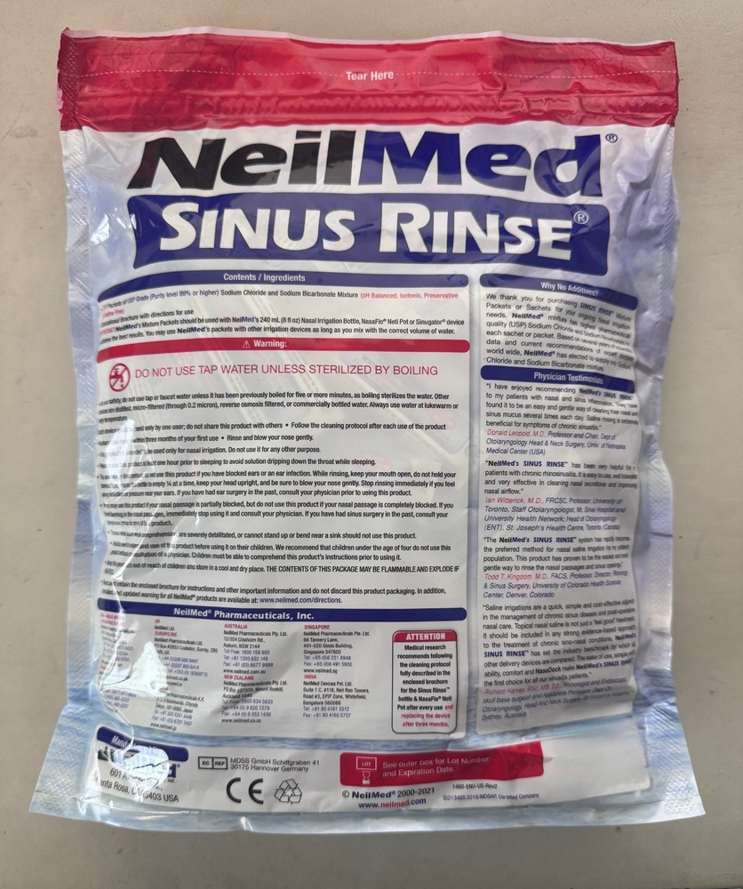 NEILMED SINUS RINSE 250 PACKETS PREMIXED REFILL
