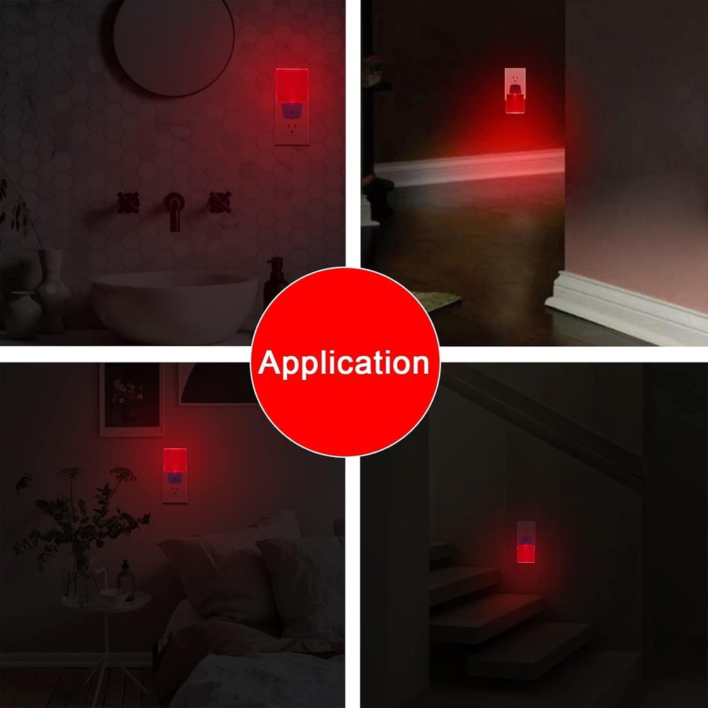 Red Night Lights Plug in 2 Pack, 0.5W Light with cube,