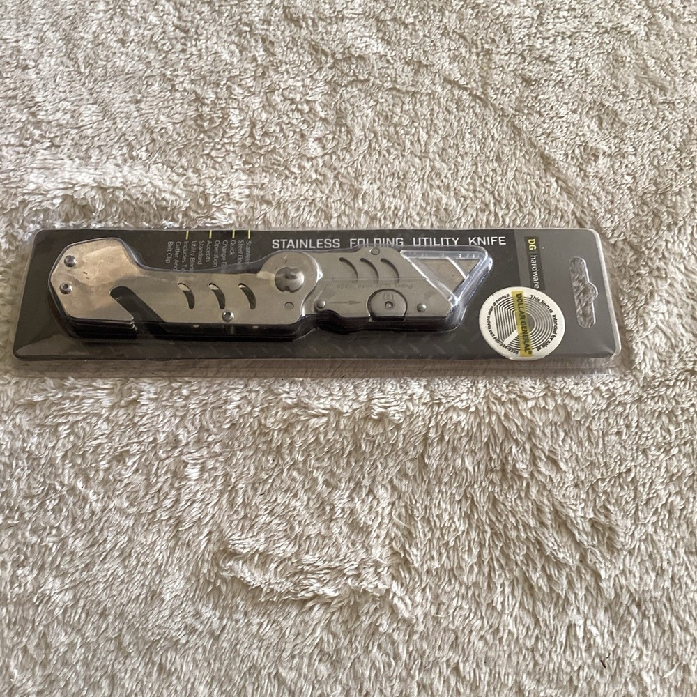 Stainless folding utility knife no DG hardware