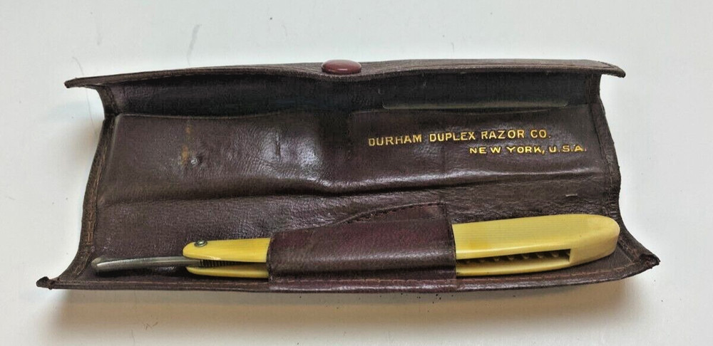 Vintage Durham Duplex Straight Razor With Original Case