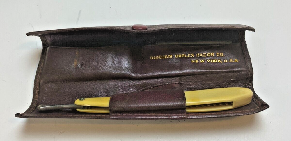 Vintage Durham Duplex Straight Razor With Original Case