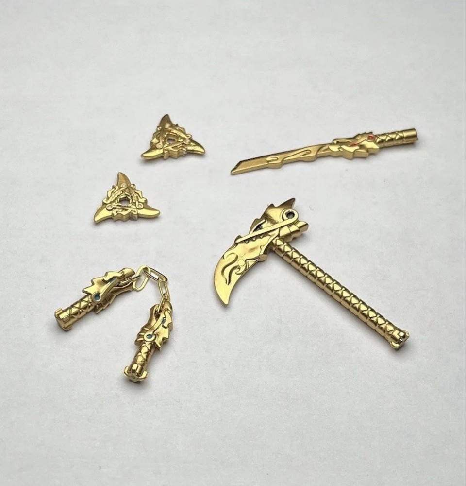 Custom Ninjago 4 Golden Elemental Weapons