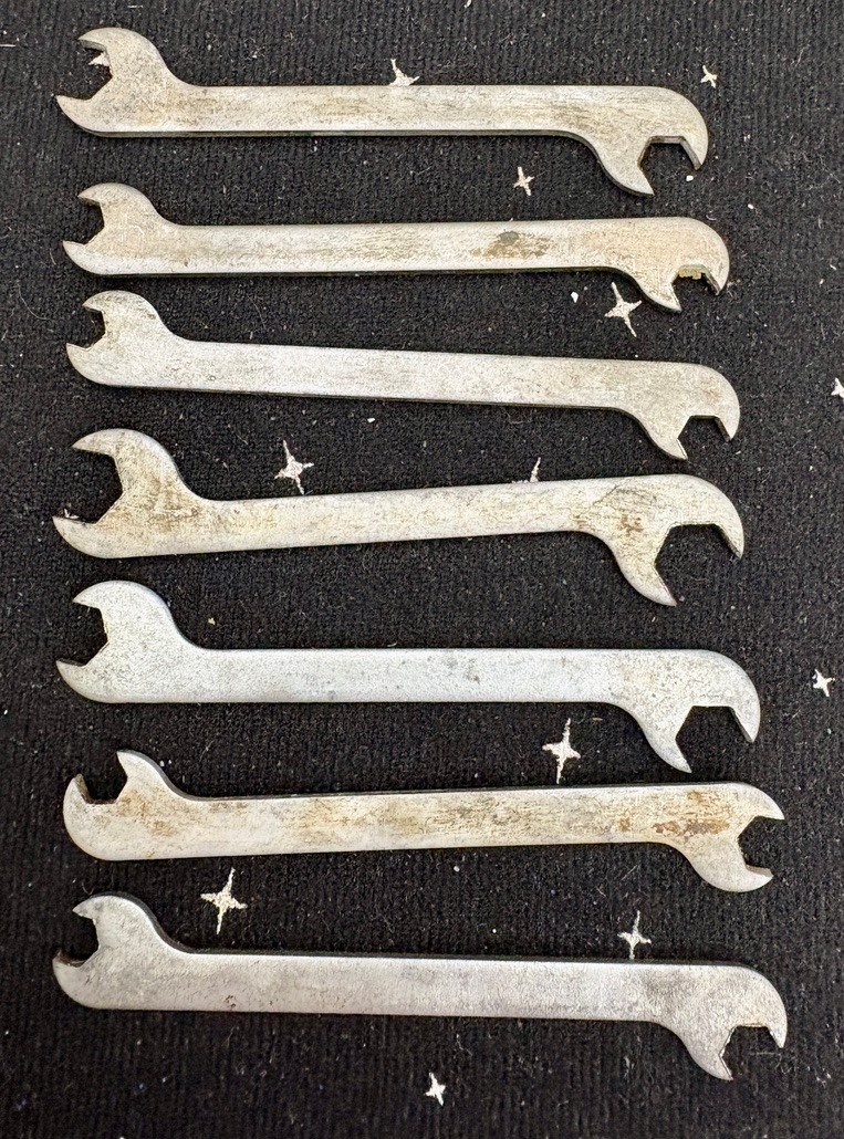 Vintage K Star Tool Ignition Wrenches Lot Of 7 Different Sizes USA SAE 3" Long