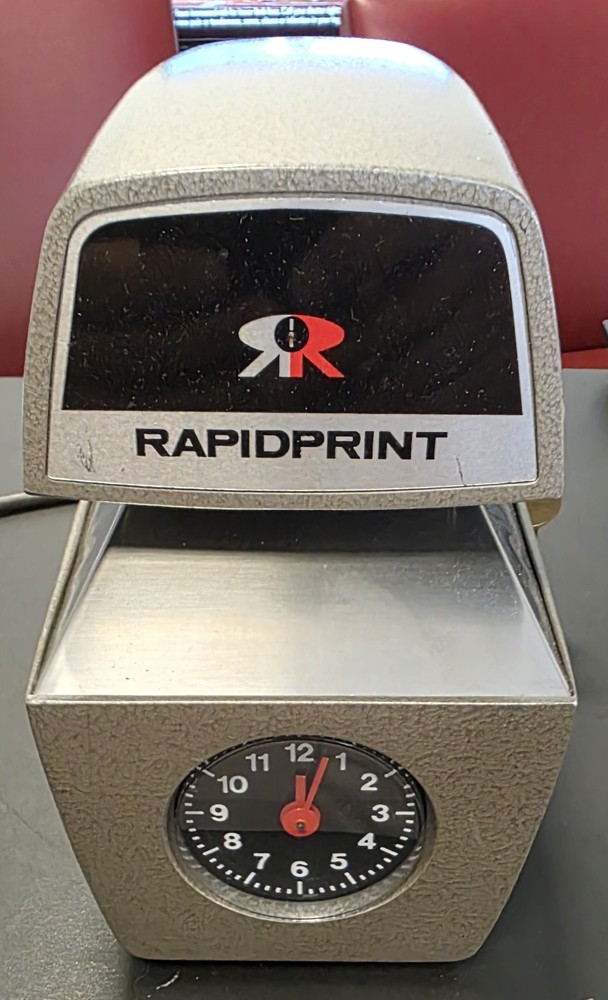 RapidPrint ARC-E Electric Date Time Clock Stamp Machine W/ Key Analog Clock Face