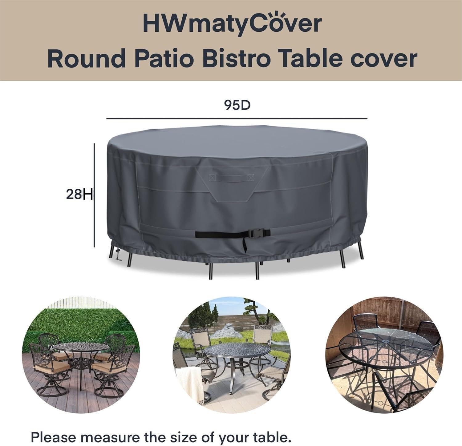 Round Patio Furniture Covers Waterproof Outdoor Table Chair Set Covers All Weath