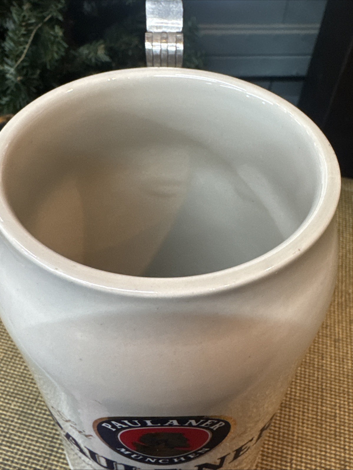 PAULANER 1L Stein Rarer Lidded Version!
