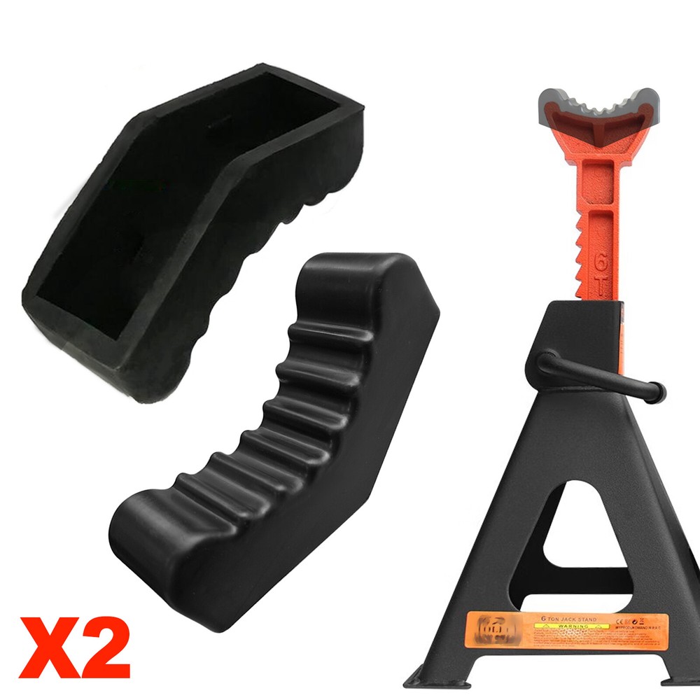 2x 6Ton Axle Jack Stand Pad Adapter Universal Slotted Frame Rail Rubber Adapter。