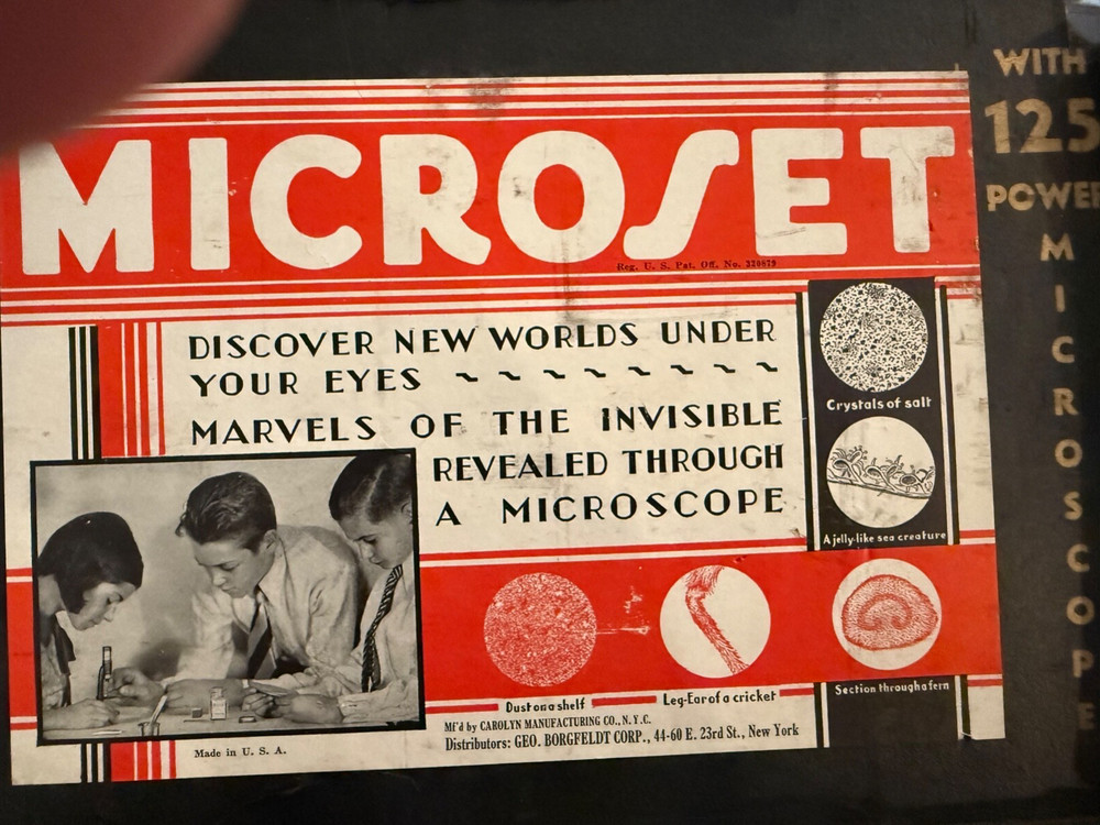 Vintage Microscope MicroSet Model 2MX 125 Power Poor Condition