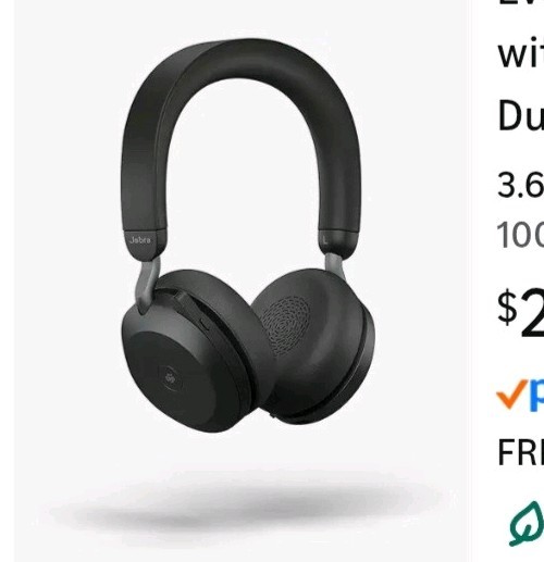 Jabra Evolve2 75 Wireless Headband Double Ear-Cup Headset Black