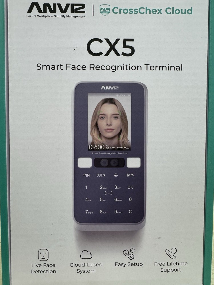 Smart FaceRecognition Terminal Biometric Time Attendance Clock Small Busines. A9