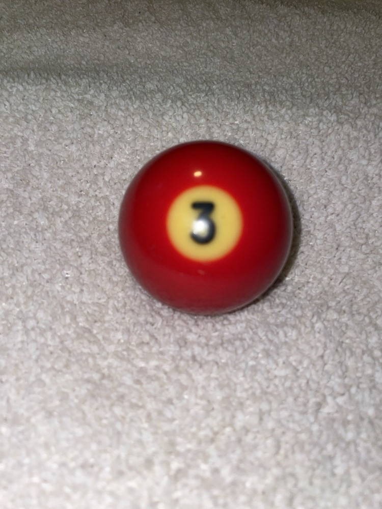 Vintage Pool Ball Number 3 Billiard