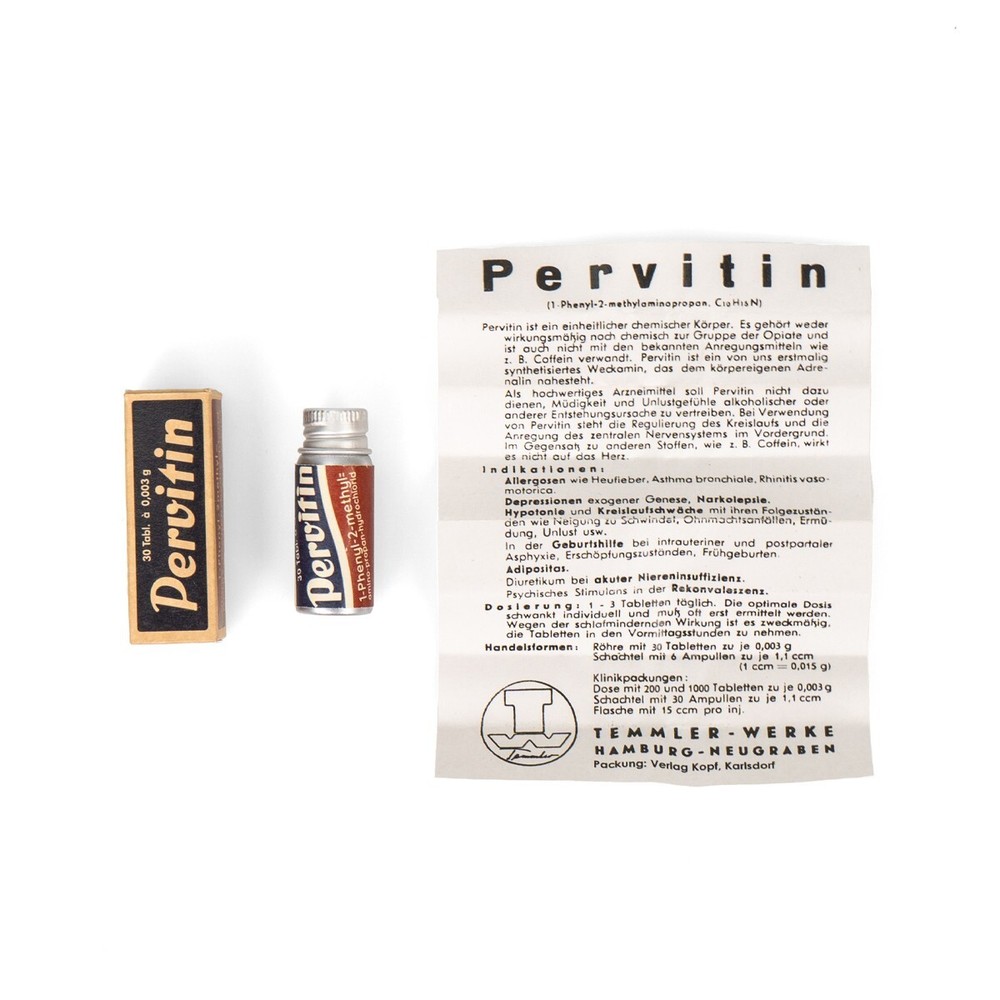 Reproduction WW2 German Army Civil Design Packaged Empty Pervitin- Impression
