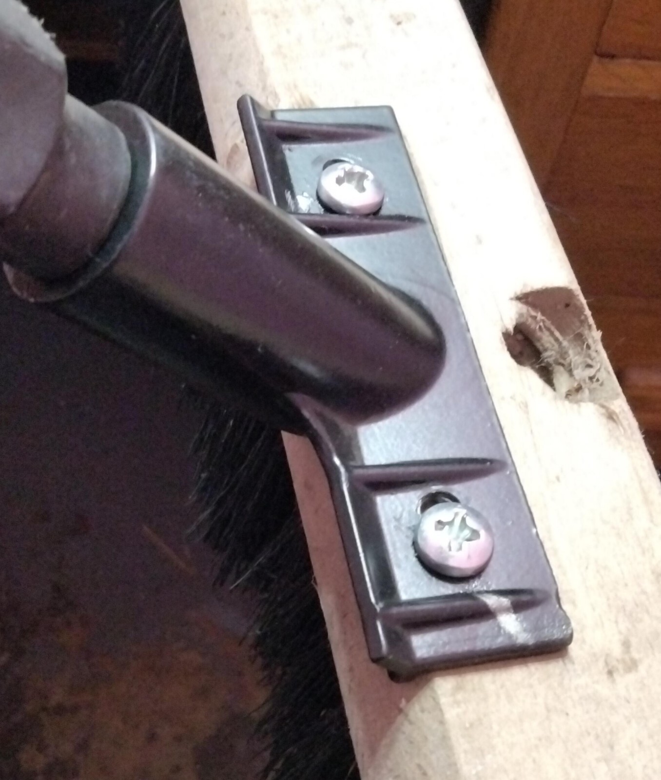 3 PACK of Bon Tool Black Cast Aluminum Broom Handle Threaded Bracket Replacement