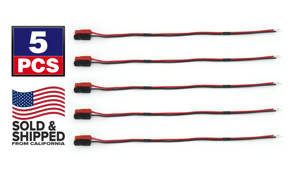 Cable Assembly for Anderson Powerpole PP30 12-inch 5-Pack