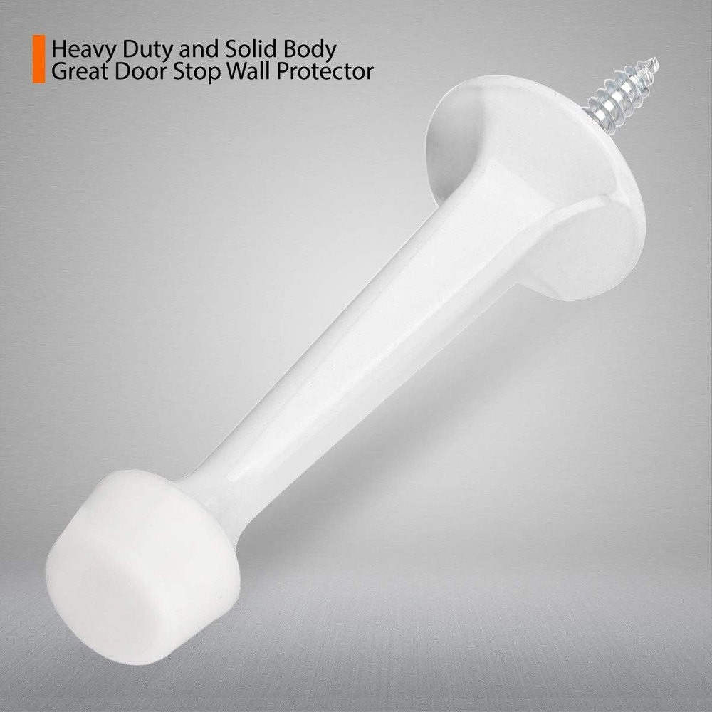6 Pack Solid Rigid Door Stops - Heavy Duty Door Stoppers Wall Protector with Sof