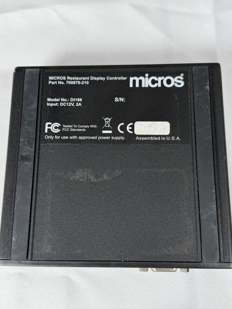 Micros Restaurant Display Controller Model Dt166 700876-210 POS System USA