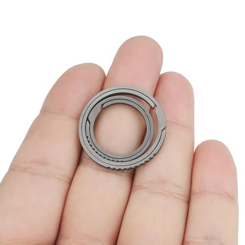 Titanium Keychain Rings Set, Side Push Split Key Ring Heavy Duty A S+L