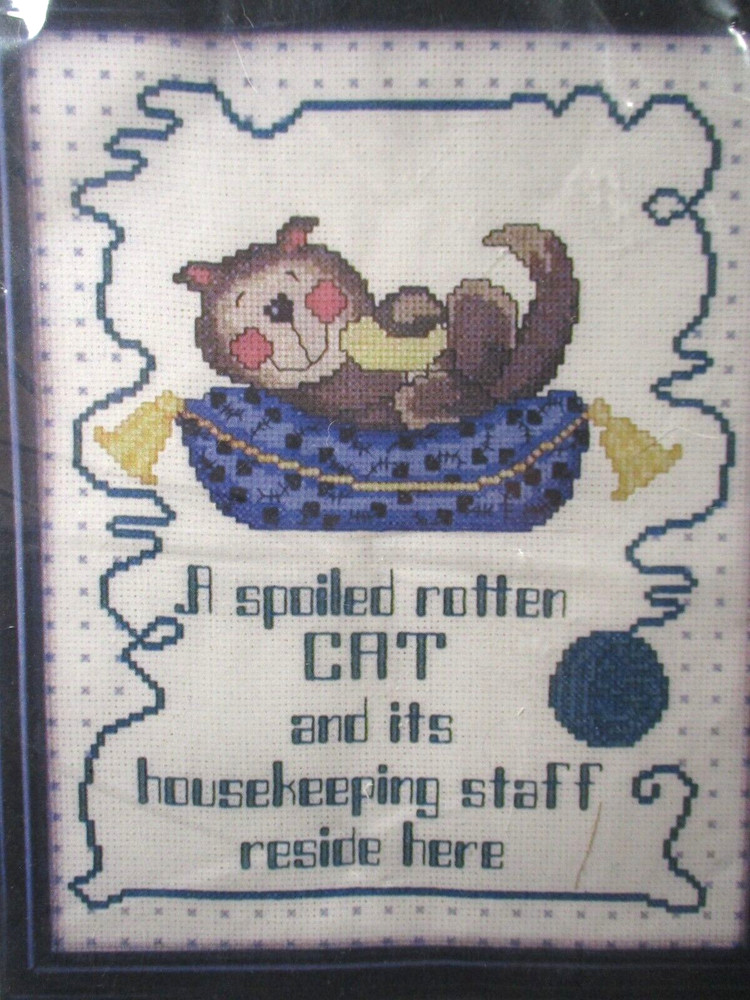 CJ Designs Counted Cross Stitch Kit - Spoiled Rotten Cat #CCC8120