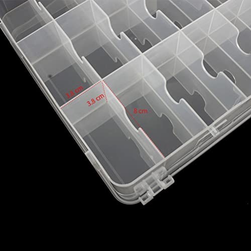 46 Grids Double-Sided Sewing Organizer Box, Clear Storage for Threads & Crafts