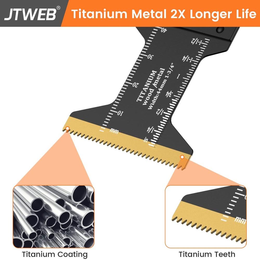 JTWEB 5PCS Titanium Oscillating Saw Blades Kit, 5Pcs/kit