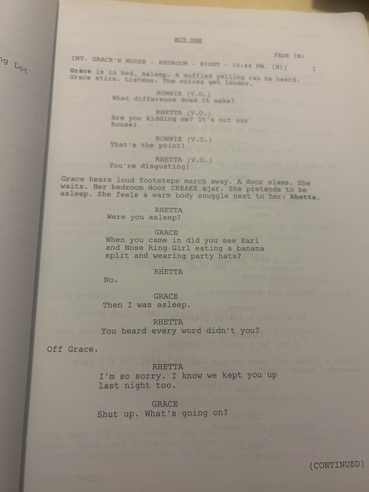 ORIGINAL SCRIPT SAVING GRACE SHE'S A LUMP HOLLY HUNTER LEON RIPPY