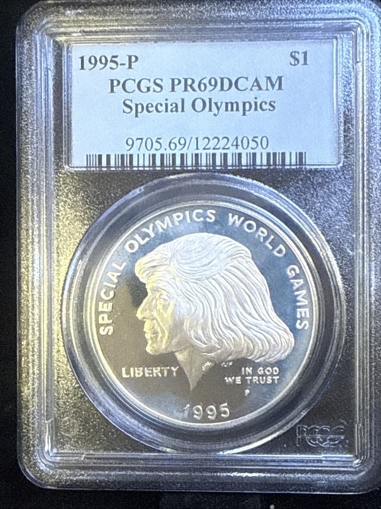 PCGS PR69 DCAM 1995-P Special Olympics Commemorative Silver Dollar !