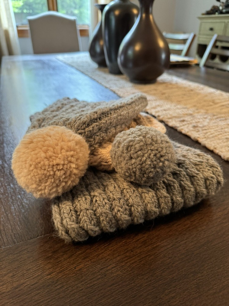 Handmade Set Scarf And 2 Hats