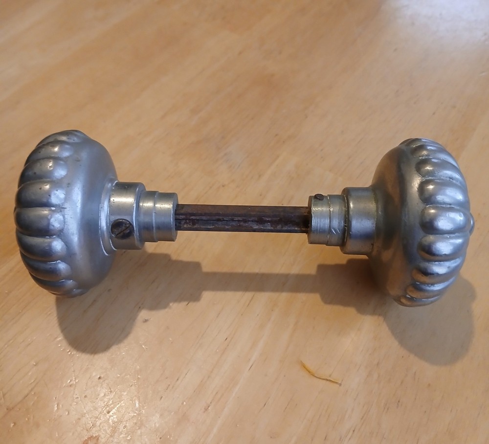 Rare Antique Vintage Yale German Silver Door Knobs
