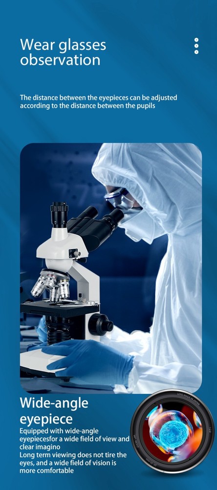 40 X -5000 X Trinocular LED Lab Compound Microscope with Double Layerwith electr