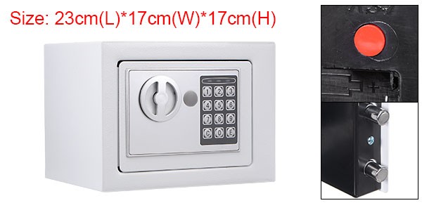 Small Safe Box Digital Electronic Security Safe Box for Home White