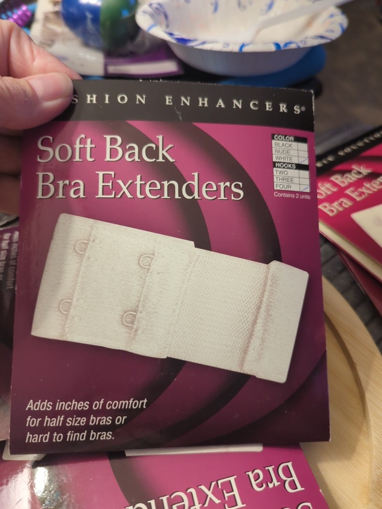 3 Packages SOFT BACK BRA EXTENDERS WHITE ONE SIZE NIP