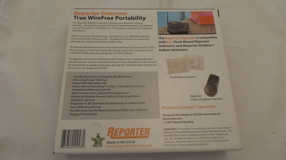 Reporter Wireless Portable 4-Channel Intercoms - Pair (RWIS)