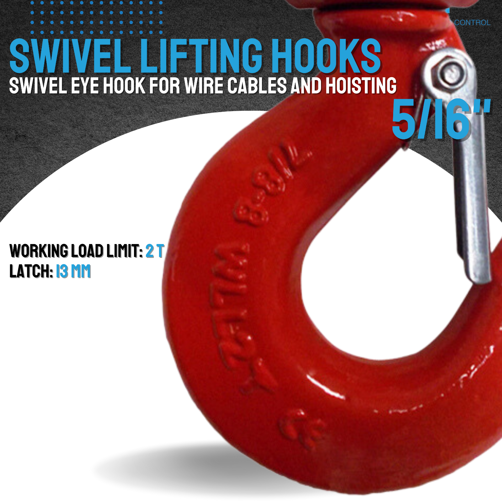 G80 Heavy Duty 1.2T - 5T Swivel Lifting Hook w/ Latch for Lifting Hoist Rigging