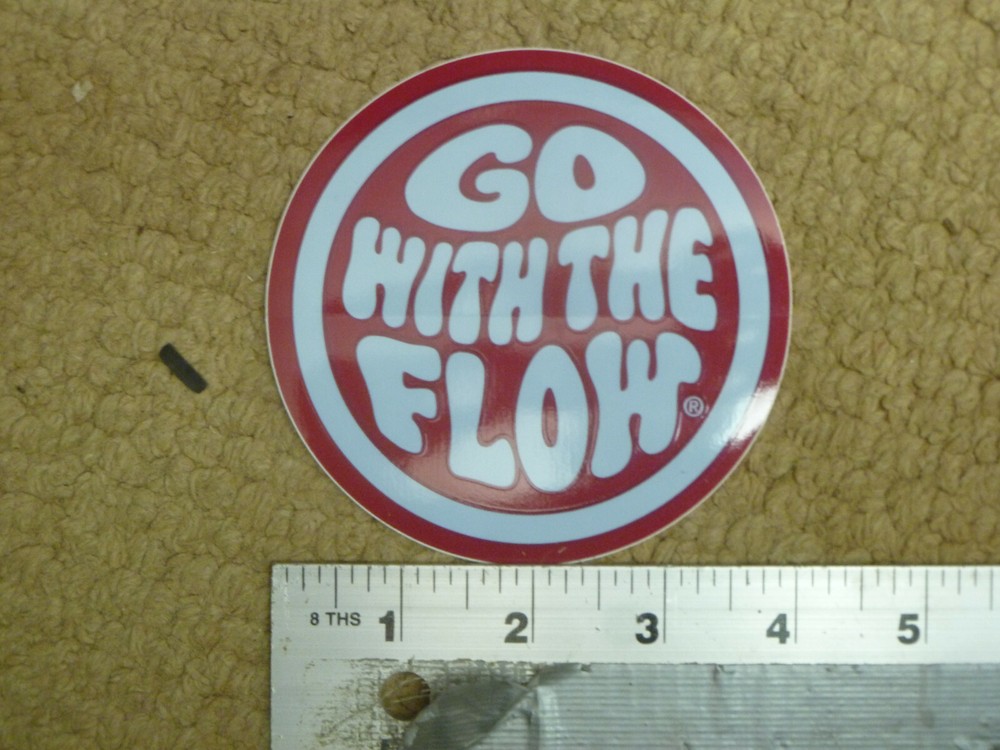 Go With the Flow Maron/Grey circle Sticker Decal
