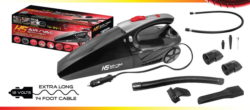 Portable Car Auto Handheld Vacuum / Air Compressor 12V with LED Light