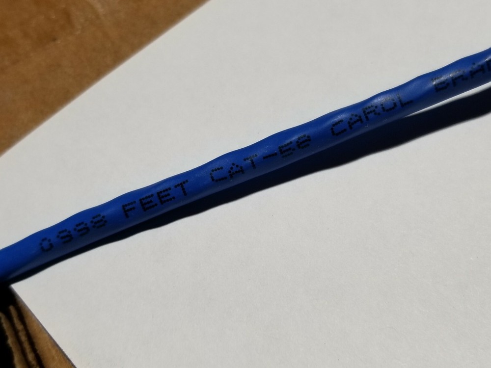 Carol 24/4P Cat5E UTP Helix Enhanced Throughput Plenum Network Cable Blue /100ft