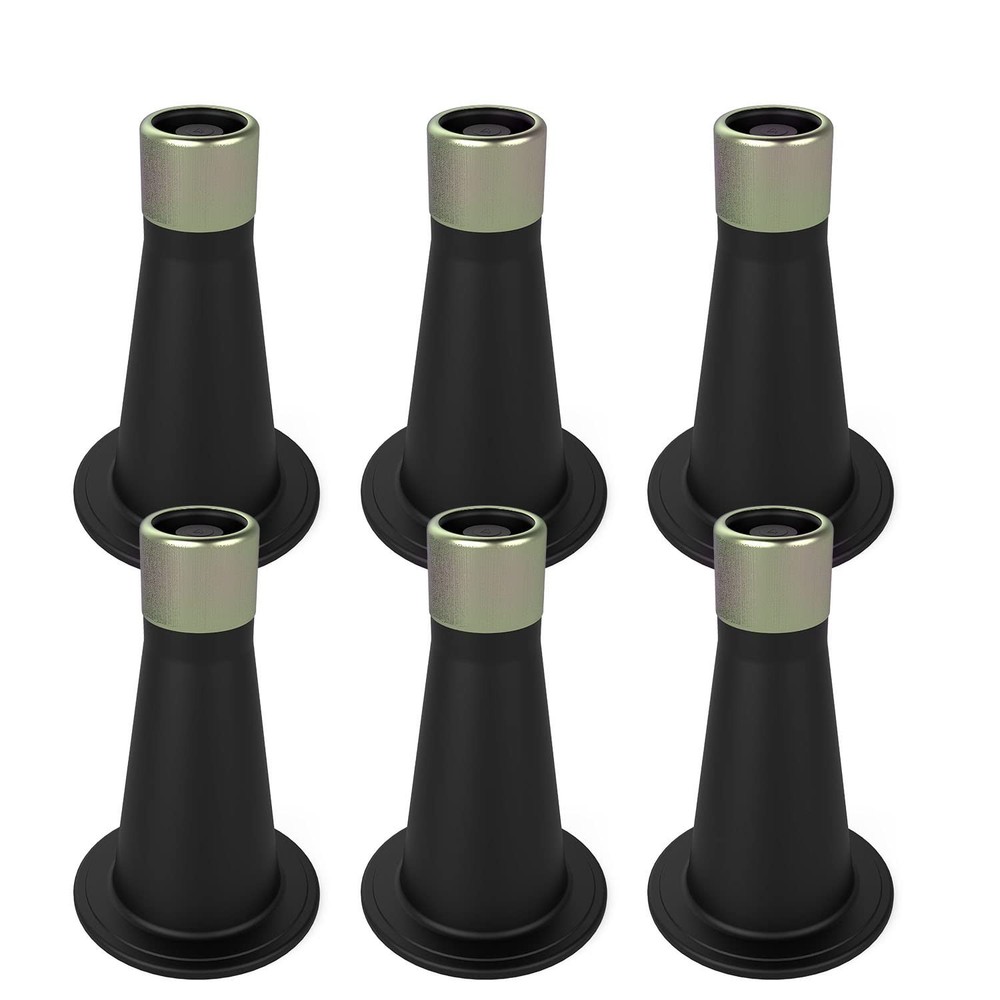 IRONDIY 6 Pcs Bed Frame Feet,Feet for Replace Wheels,Risers Black