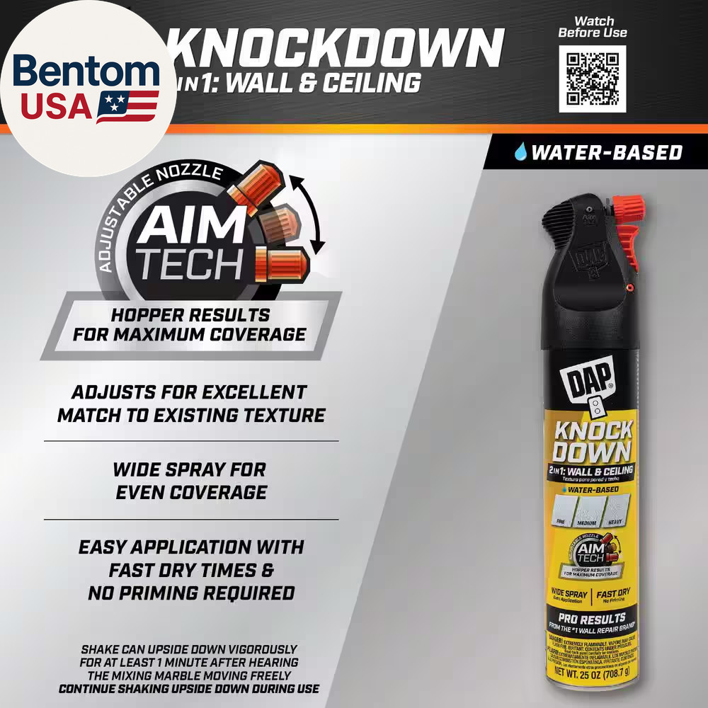 Spray Texture 25 Oz. Knockdown Water Based 2 In.1 Wall and Ceiling White Texture