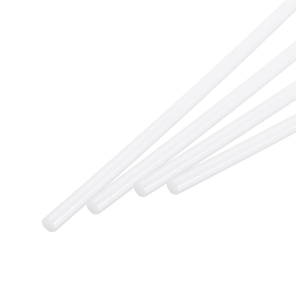 4Pcs ABS Plastic Rods, Diameter 6mm Length 300mm White Stick Solid Bar