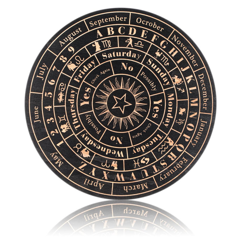 Star Pendulum Board, Large Wooden Dowsing Divination Board, Metaphysical Message
