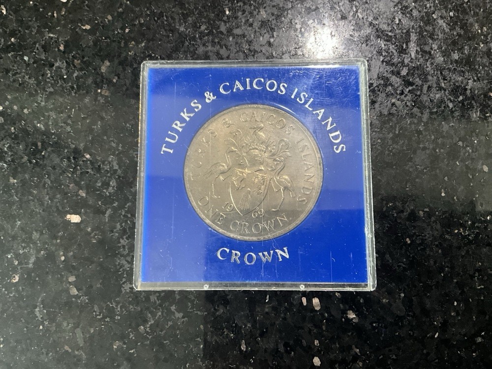 TURKS & CAICOS ISLANDS 1969 UNC CROWN  Plastic Case.