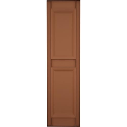 12x59 Raised Panel Shutters - Standard Two Equal Panels, Treated Cedar, Installa