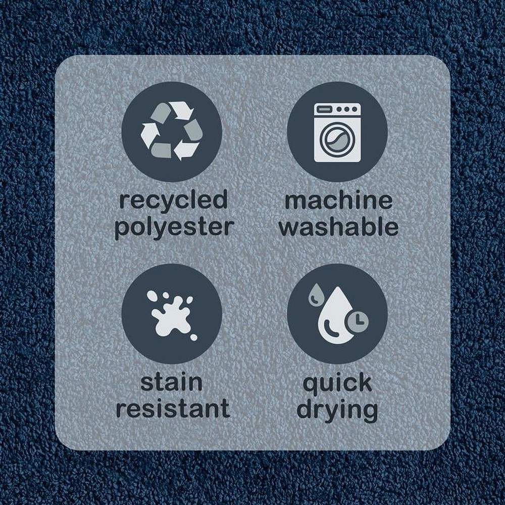 Mainstays Basic Polyester Bath Rug, Blue Cove, 20" x 32"