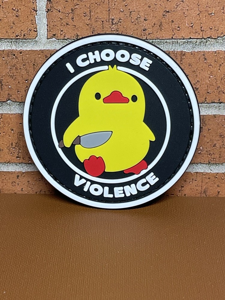 Tactical Morale Patch - PVC Duck Patch - Funny I Choose Violence Gun Patch